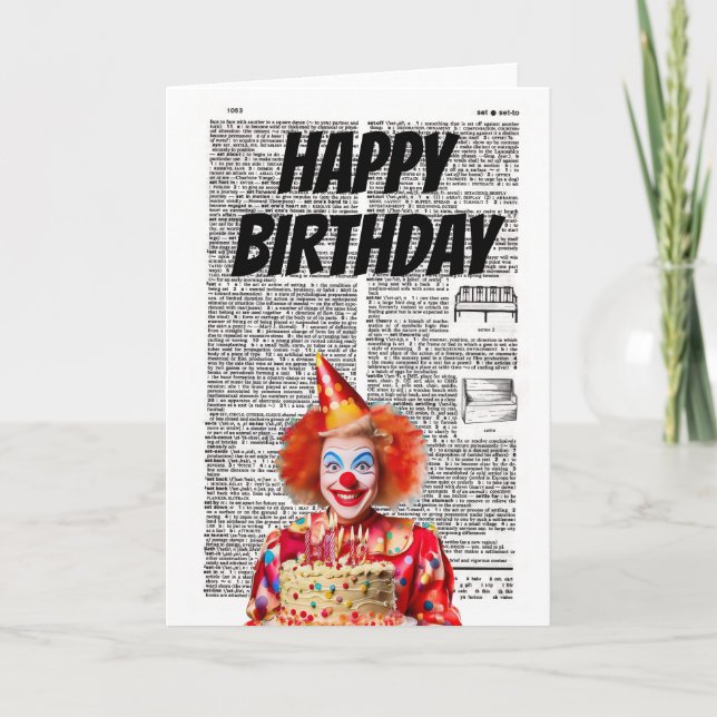 HAPPY BIRTHDAY from the Clown Kort (Framsida)