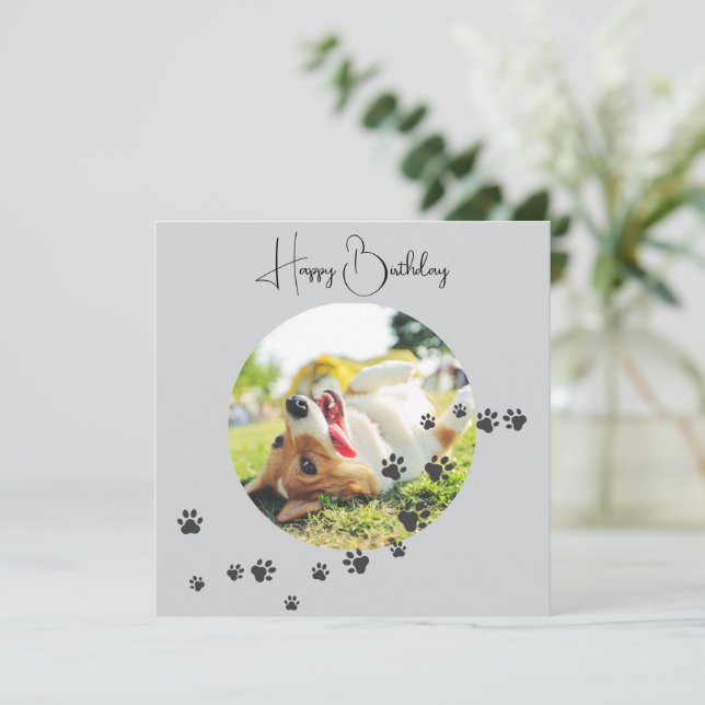 Happy Birthday from Your Furry Friend 2 Photos   Kort (Stående Fram)