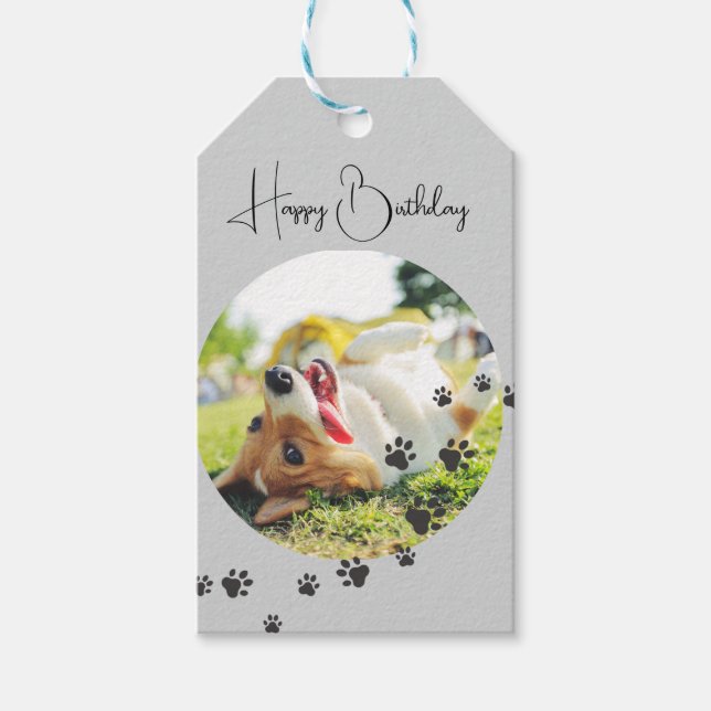 Happy Birthday from Your Furry Friend 2 Photos   Presentetikett (Framsidan)