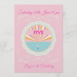 Happy Birthday Fun Invitation Card, Pink RSVP Inbjudningar