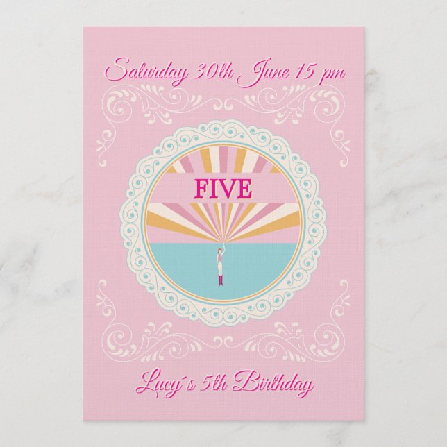 Happy Birthday Fun Invitation Card, Pink RSVP Inbjudningar (Framsida)