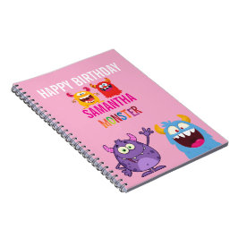Happy Birthday FUN Monsters kids Anteckningsbok