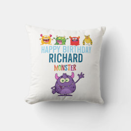 Happy Birthday FUN Monsters kids cute Kudde