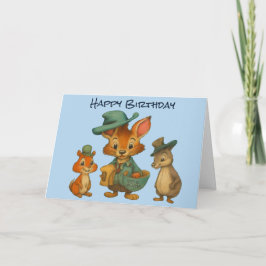 Happy Birthday Funny Cute Cartoon Animal Delivery  Kort