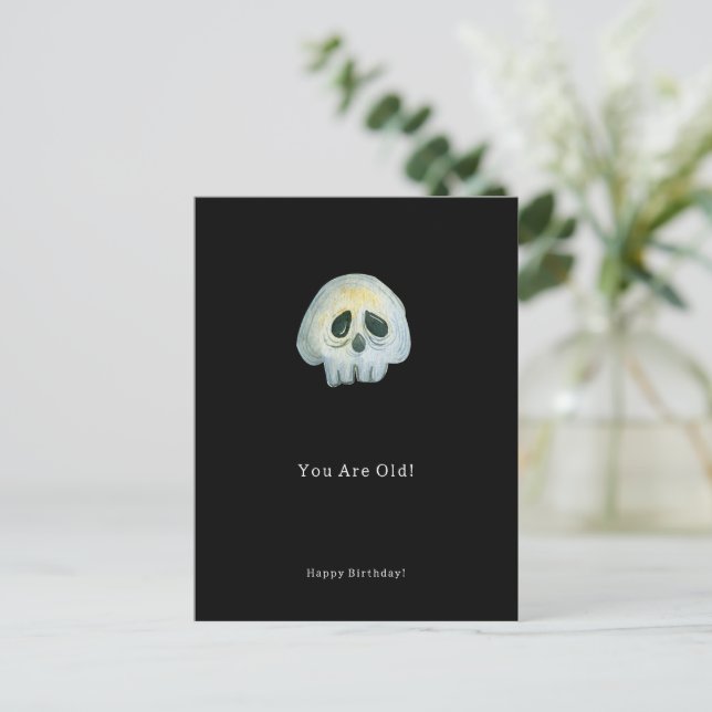 Happy Birthday Funny Skeleton Card Vykort (Stående Fram)