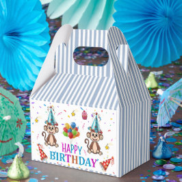 Happy Birthday Gable Favor Box Monkey Cupcake Presentaskar