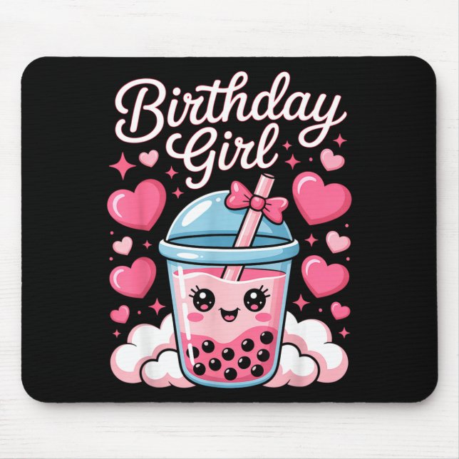 Happy Birthday Girl Cute Nk Bow Bubble Boba Tea An Musmatta (Framsidan)