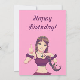 Happy Birthday Girl Pink Party Invitation  Inbjudningar