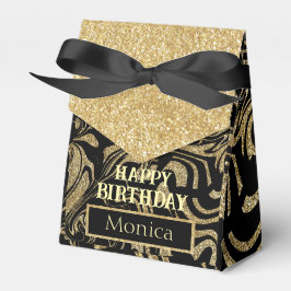 Happy Birthday Gold Glitter sparkle custom Presentaskar