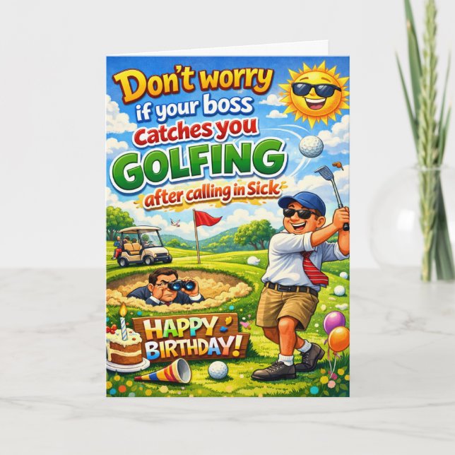 Happy birthday golfing brother and his boss kort (Framsida)