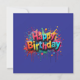 Happy Birthday Graffiti Invitation Inbjudningar