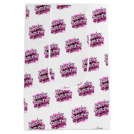 Happy Birthday Graffiti Pink & White Bag