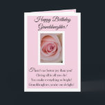 Happy Birthday Granddaughter Card Kort<br><div class="desc">Happy Birthday Granddaughter</div>