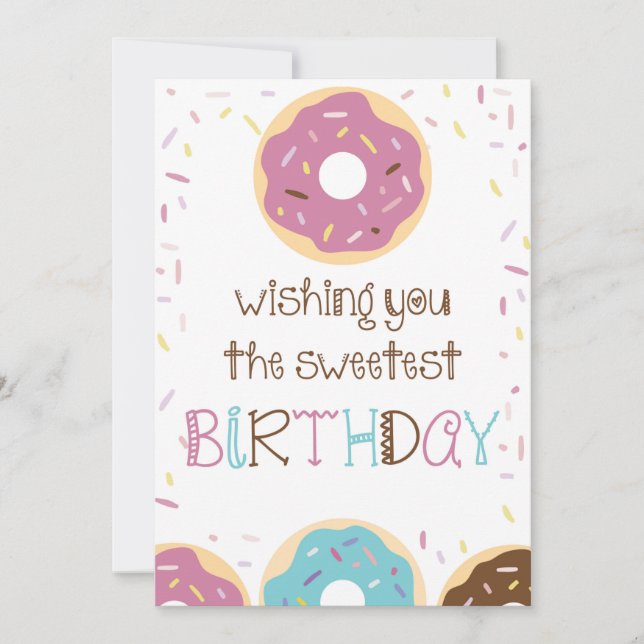 Happy Birthday Greeting Card for Girls with Donuts (Framsida)