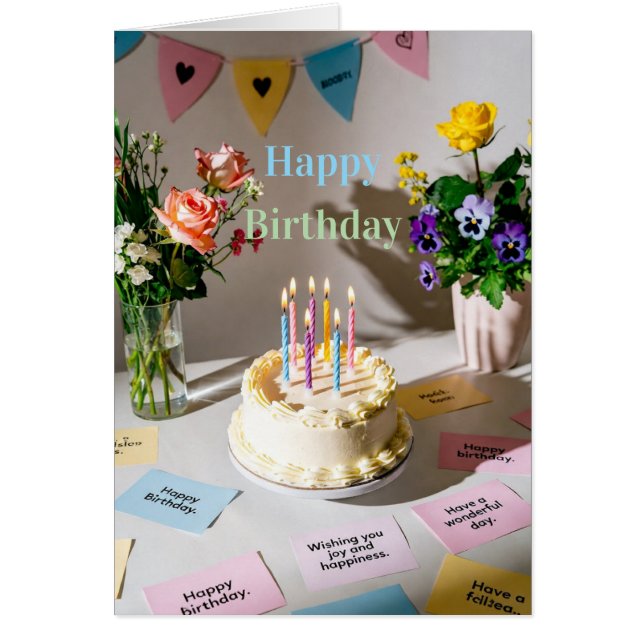 Happy Birthday Hälsningskort (Framsidan)