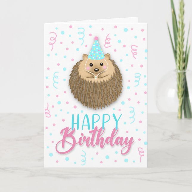 Happy Birthday Hedgie Kort (Framsida)