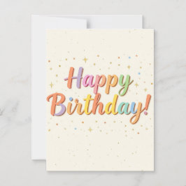 Happy Birthday Invitation Card  Magnetisk Inbjudningskort