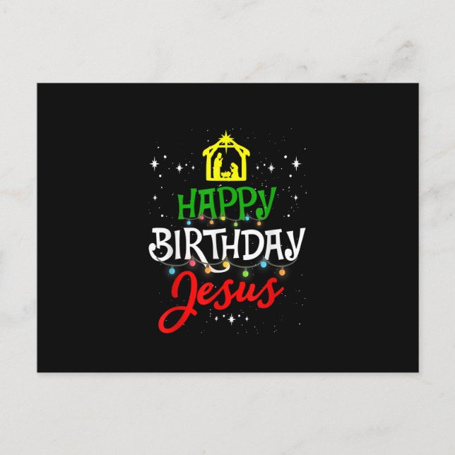 Happy Birthday Jesus Christmas Pajama Holiday Xmas Vykort (Framsida)