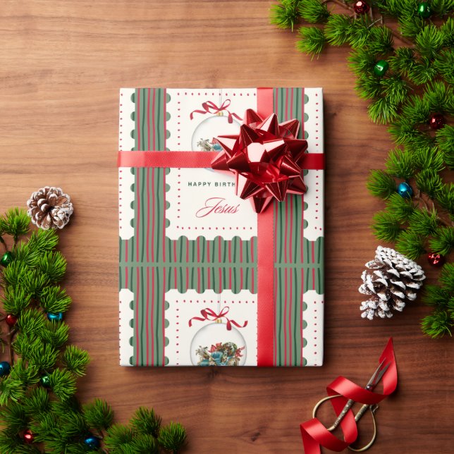 "Happy Birthday Jesus' - Faith Based Christmas  Presentpapper (Julgåva)