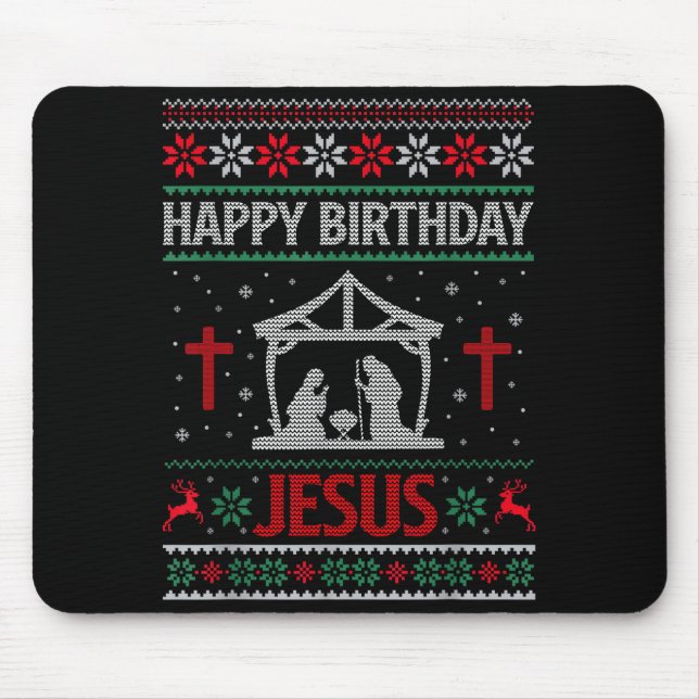 Happy Birthday Jesus Holiday Ugly Christmas Sweate Musmatta (Framsidan)