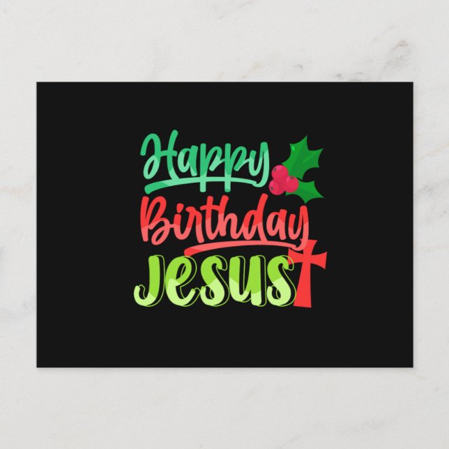 Happy Birthday Jesus Xmas Merry Christmas Gift Vykort (Framsida)