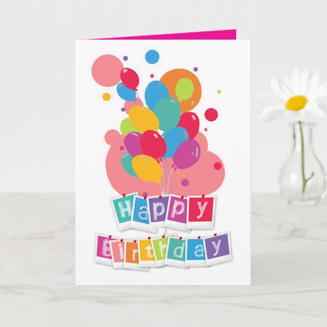 Happy Birthday – Joyful Celebration Design Kort (Liten växt)
