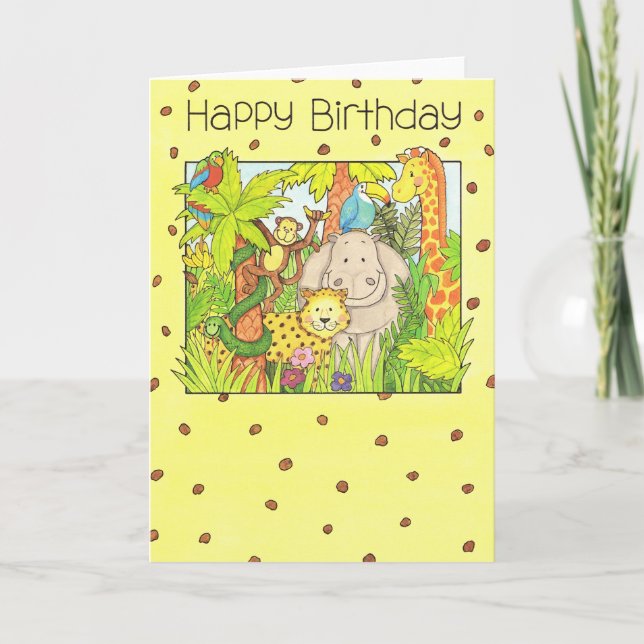 Happy Birthday Jungle Kort (Framsida)