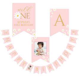 Happy Birthday Kids boho daisy Cute Pink  Vimplar