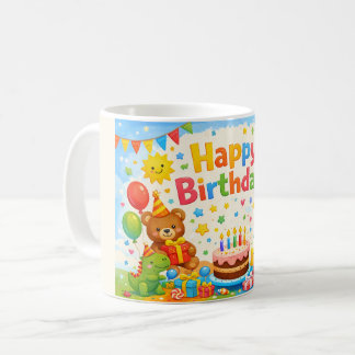 Happy Birthday Kids Colorful Party Mug Kaffemugg
