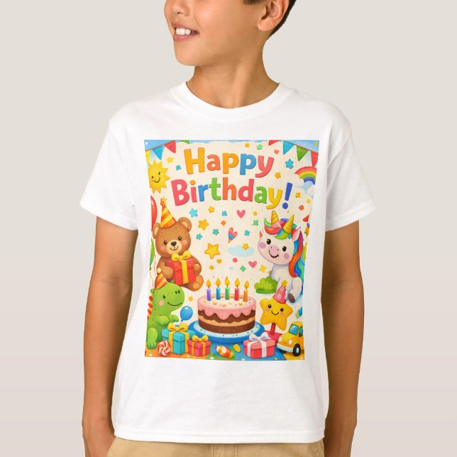 Happy Birthday Kids Party T-Shirt (Framsida)