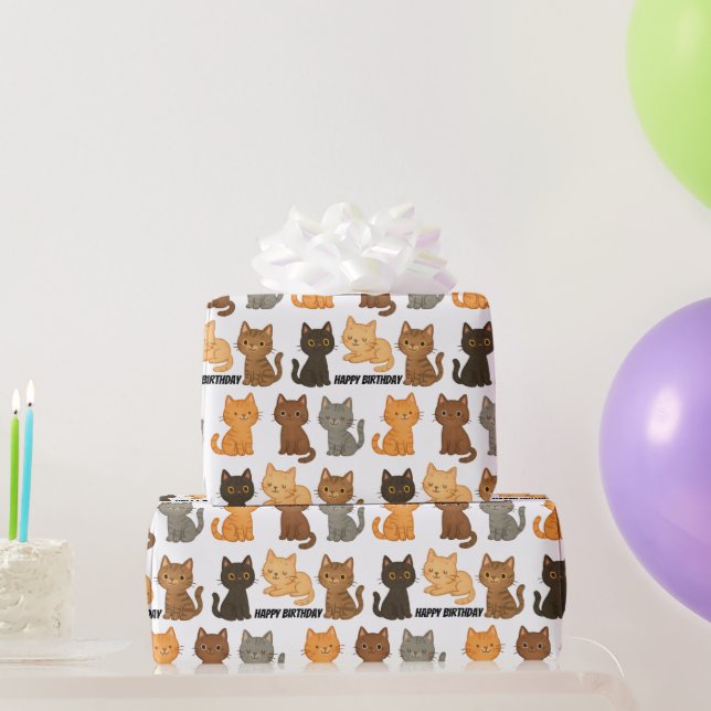 Happy Birthday Kitten Collection Presentpapper (Festgåvor)