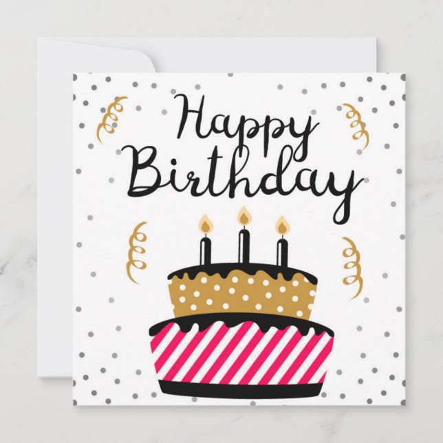 Happy Birthday Kort (Framsida)
