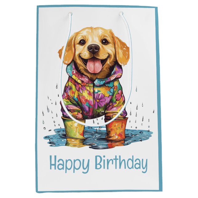 Happy Birthday Labrador Retriever Rain Puddle (Framsidan)