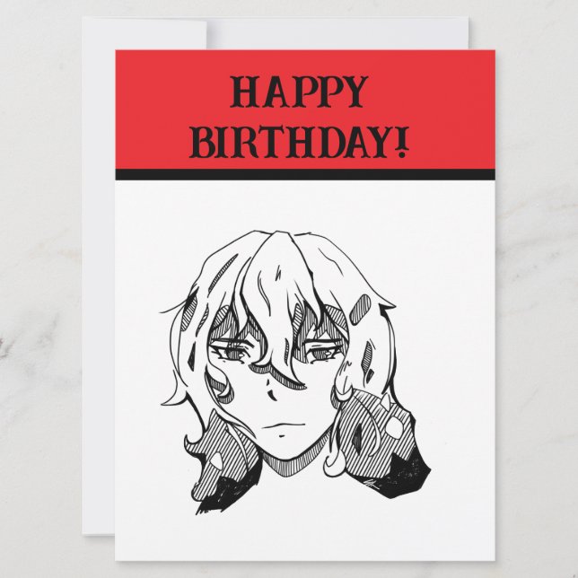 Happy Birthday, Lineart Julkort (Framsida)