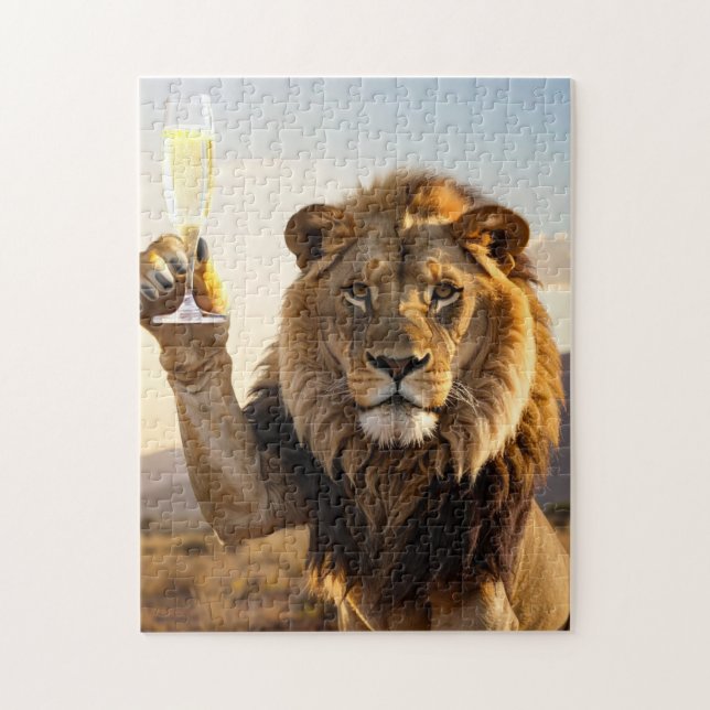 Happy Birthday Lion - Congratulations -  Pussel (Vertikal)