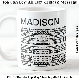 Happy Birthday & Name Hidden Message 093B Coffee Kaffemugg