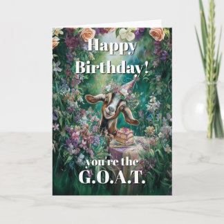 Happy Birthday Nubian Goat Garden Flowers Kort