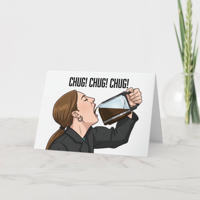 Happy Birthday Office Coworker Funny Woman Coffee Helgkort (Framsida)