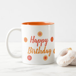 Happy Birthday Orange Två-Tonad Mugg