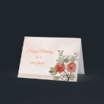 Happy Birthday. Oriental Flowers. Kort<br><div class="desc">Pretty and feminine Birthday card. You can change the text on the front,  you wish anyone (eg Aunt,  Niece,  Cousin),  a Happy Birthday.</div>