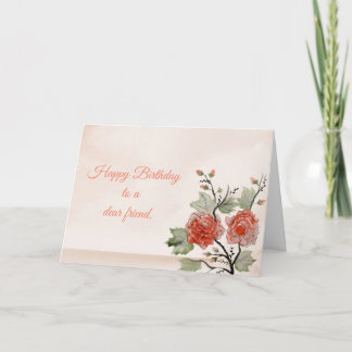 Happy Birthday. Oriental Flowers. Kort