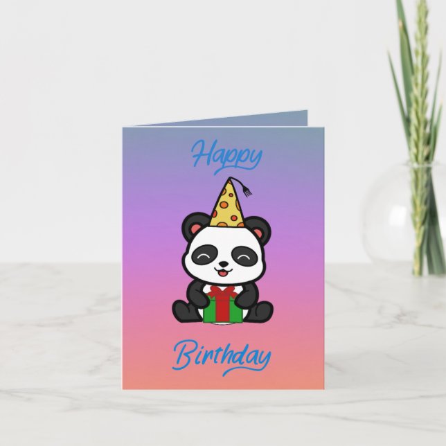 ‘Happy birthday’ panda verjaardags Kort (Framsida)