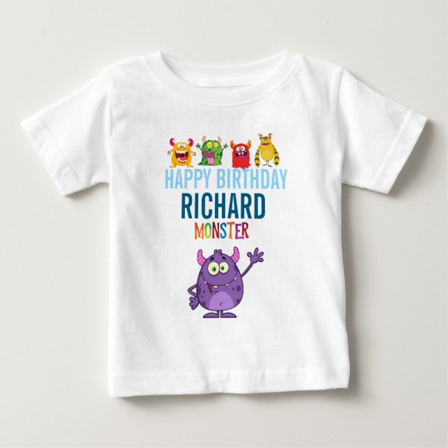 Happy Birthday Pen with FUN Monsters kids T Shirt (Framsida)