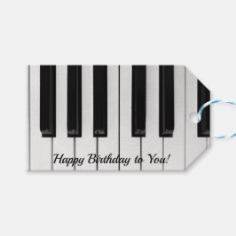 Happy birthday piano keys presentetikett