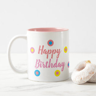 Happy Birthday Pink Två-Tonad Mugg