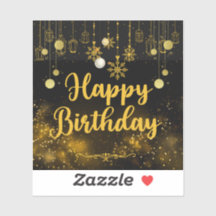 Happy Birthday Printed Sticker