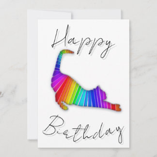Happy Birthday Rainbow Cat Julkort