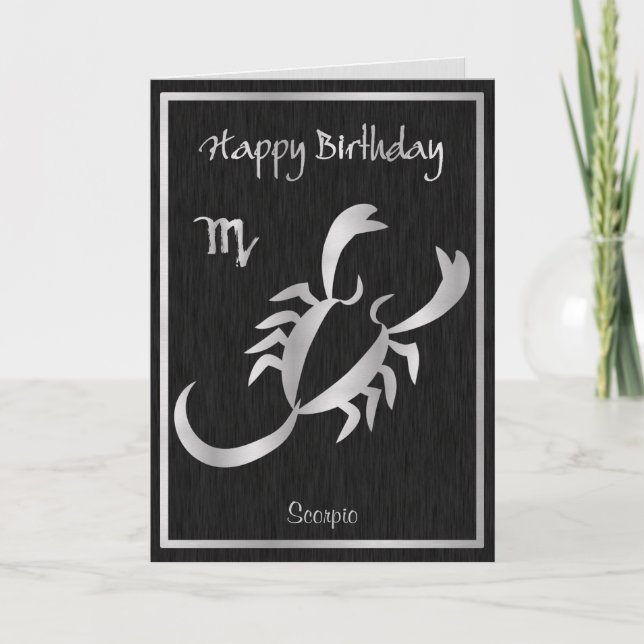 Happy Birthday Scorpio Horoscope Elegant Kort (Framsida)