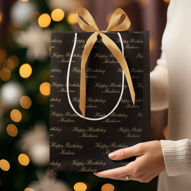 Happy Birthday Script Name Black Gold (Skapare uppladdad)