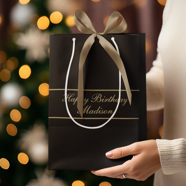 Happy Birthday Script Name Black Gold (Skapare uppladdad)